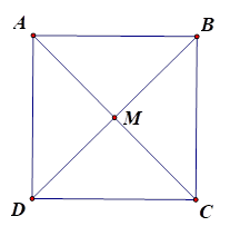 Cho hình vuông ABCD, có M là giao điểm của hai đường chéo. Trong các mệnh đề sau, tìm mệnh đề sai? (ảnh 1)
