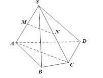 Cho hình chóp tứ giác S.ABCD. Gọi M và N lần lượt là trung điểm của SA và SC. Khẳng định nào sau đây đúng (ảnh 1)