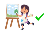 Look at the picture and choose the letter A, B, C or D to complete the sentences.Can you draw a picture? - ____________ (ảnh 1)