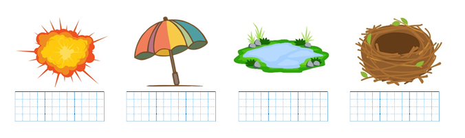 Viết “ô, hồ, tổ, nổ” dưới hình phù hợp: (ảnh 1)