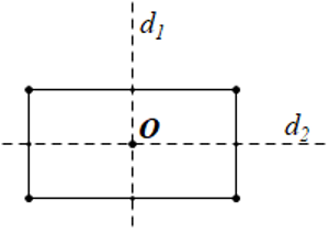 Hãy vẽ để tìm tâm đối xứng và trục đối xứng (nếu có) của hình chữ nhật dưới đây: (ảnh 2)