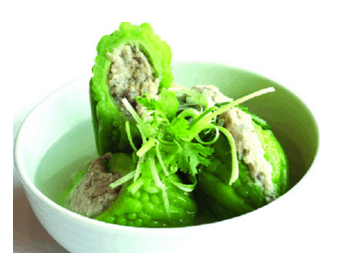 Đây là món gì?   A. Mướp đắng xào B. Khổ qua nhồi thịt C. Bí xanh om thịt (ảnh 1)