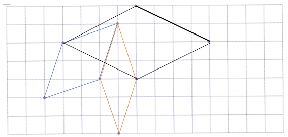 Từ 8 điểm trong hình, vẽ 3 hình thoi khác nhau. (ảnh 2)