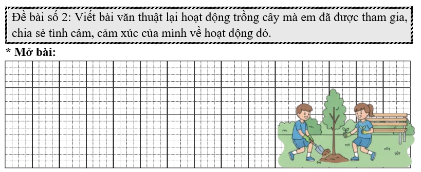 Đề 2: Thuật lại hoạt động trồng cây mà em đã được tham gia, chia sẻ cảm xúc của mình. (ảnh 1)