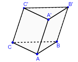 Cho hình lăng trụ tam giác ABC.A'B'C' (ảnh 1)