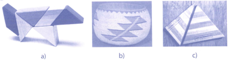 Chỉ ra hình bình hành (nếu có) trên bề mặt các đồ vật dưới đây: (ảnh 1)