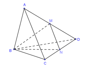Trong không gian cho tứ diện ABCD (ảnh 1)