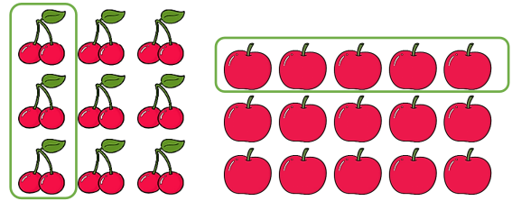 Khoanh tròn vào 1/3 số quả trong mỗi hình (ảnh 3)