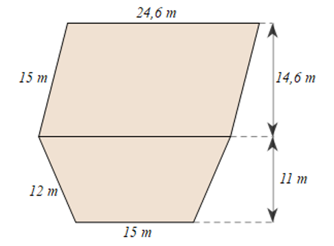 Thửa ruộng của bác Lan có dạng như hình vẽ. (ảnh 1)