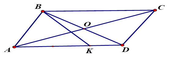 a) vec AB - vec AD= vec AC  b) vec AO} =1/2 vec AC. (ảnh 1)