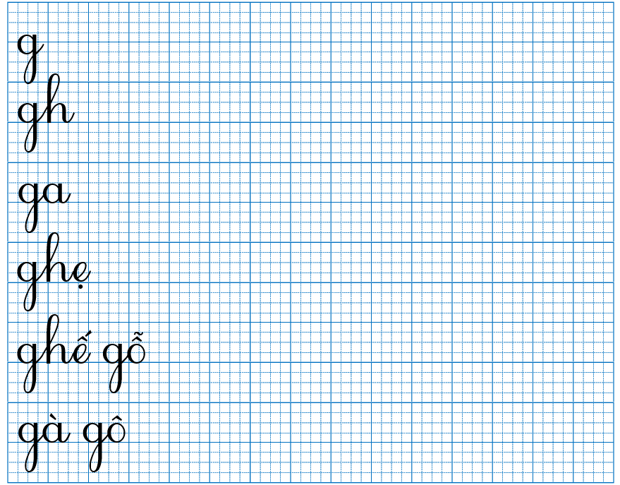 Tập viết gh ghẹ (ảnh 1)