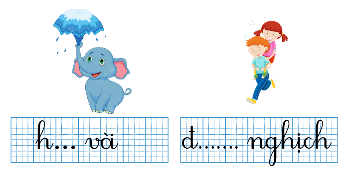 Em hãy điền vần “uơ” hoặc “ua” và dấu thanh thích hợp vào chỗ trống: (ảnh 1)