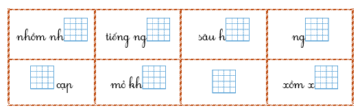 Điền vần oam, oăm và dấu thanh vào chỗ trống rồi viết lại các từ.  (ảnh 1)