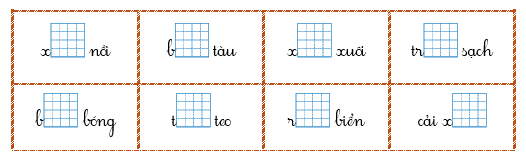 Điền vần oong, ong và dấu thanh vào chỗ trống rồi viết lại các từ. (ảnh 1)