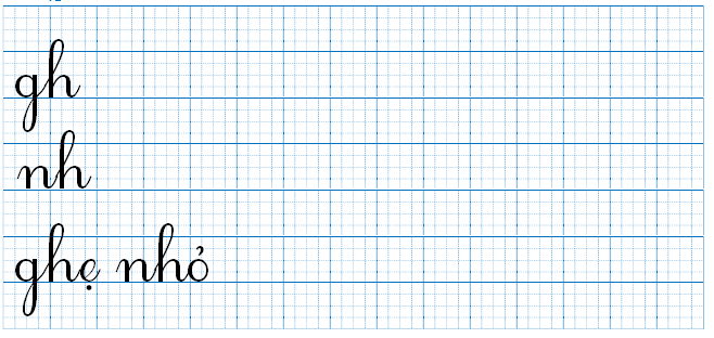 Tập viết gh nh ghẹ nhỏ (ảnh 1)