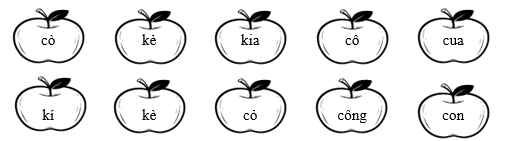 Tô màu vàng cho quả táo có “c”, tô màu đỏ cho quả táo có “k” (ảnh 1)