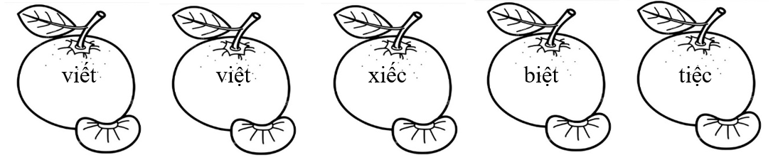 Tô màu xanh lá vào tiếng chứa vần “iêc”, màu xanh dương vào tiếng chứa vần “iêt”: (ảnh 1)