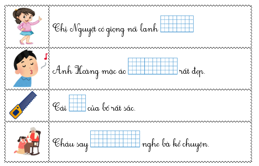 Điền vào chỗ trống: “cưa, xanh, lảnh, sưa” vào chỗ trống.  (ảnh 1)