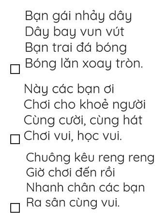Sắp xếp các khổ thơ sau để tạo thành bài thơ hoàn chỉnh. (ảnh 1)
