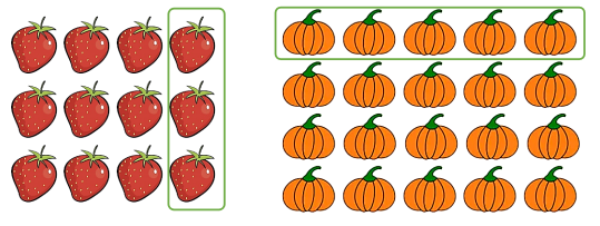  Hãy khoanh tròn vào 1/4 số quả trong mỗi hình: (ảnh 2)