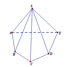 Một hình chóp có đáy là ngũ giác có số mặt và số cạnh là (ảnh 1)