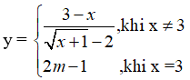 Cho hàm số y = 3 - x/ căn {x + 1}  - 2 (ảnh 1)