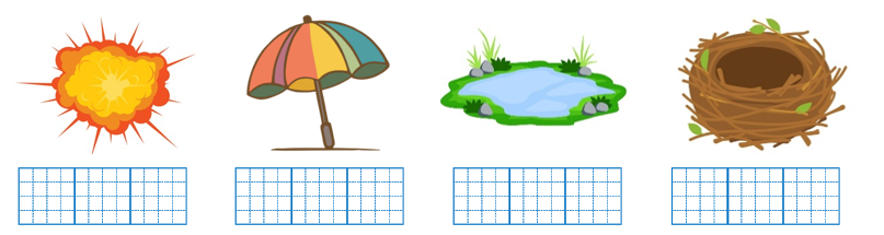 Viết “ô, hồ, tổ, nổ” dưới hình phù hợp: (ảnh 1)