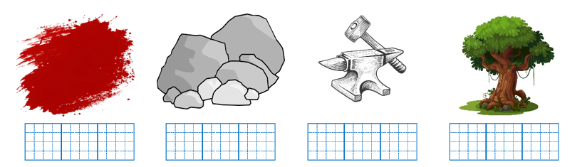 Viết “đá, đe, đa, đỏ” dưới hình phù hợp: (ảnh 1)