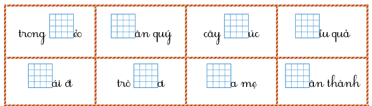 Điền vần iu, êu, iêu, yêu và dấu thanh vào chỗ trống rồi viết lại các từ. (ảnh 1)