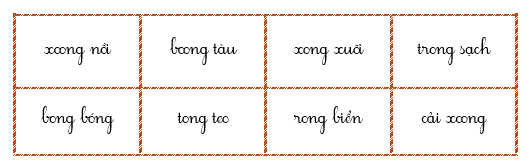 Điền vần oong, ong và dấu thanh vào chỗ trống rồi viết lại các từ. (ảnh 2)