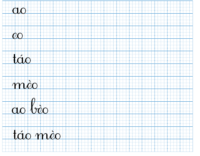 Tập viết ao eo táo mèo ao bèo (ảnh 1)