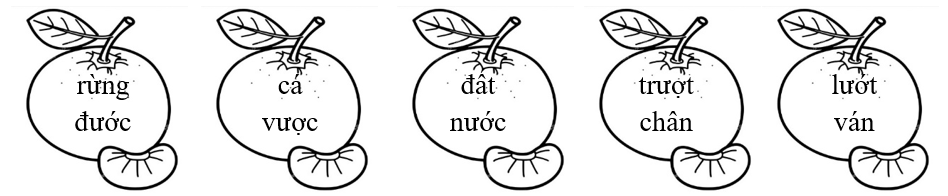 Tô màu xanh lá vào tiếng chứa vần “ươt”, màu xanh dương vào tiếng chứa vần “ươc”: (ảnh 1)