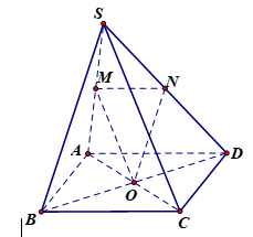 Cho hình chóp S.ABCD, có đáy ABCD là hình bình hành tâm O (ảnh 1)