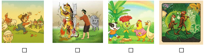 c) Em hãy đánh dấu ✔ vào câu chuyện được nhắc tới trong đoạn văn trên: (ảnh 1)