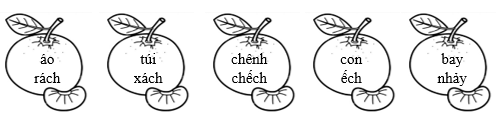 Tô màu xanh lá vào tiếng chứa vần “ach”, màu xanh dương vào tiếng chứa vần “êch”: (ảnh 1)