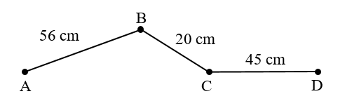 Tính độ dài đường gấp khúc ABCD (ảnh 1)