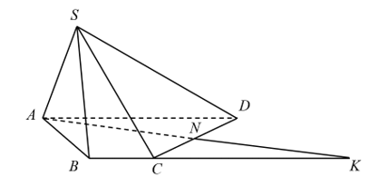 Cho hình chóp S.ABCD, đáy ABCD là hình thang có (ảnh 1)