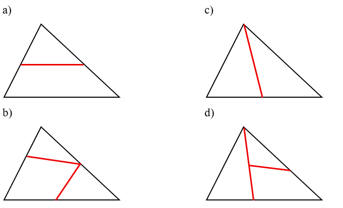 Vẽ theo yêu cầu: a) Vẽ thêm vào tam giác 1 đoạn thẳng để được 2 hình tam giác. (ảnh 5)