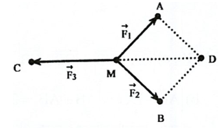 Khi đó tính cường độ của lực vecto F3 (kết quả làm tròn đến hàng đơn vị). (ảnh 2)