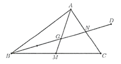 Cho tam giác ABC có G là trọng tâm. Gọi D là điểm đối xứng của B qua G,M là trung điểm của BC. Khi đó: (ảnh 1)