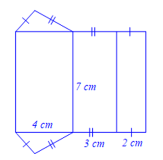 Cho tấm bìa như hình bên. Tấm bìa tạo lập được một hình lăng trụ đứng.

Chu vi đáy của hình lăng trụ đứng đó là: (ảnh 1)