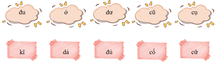 Nối các tiếng sau đây để tạo thành từ có nghĩa và viết lại: (ảnh 1)