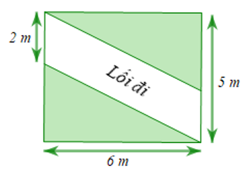 Bác Nam có mảnh vườn hình chữ nhật và lối đi có kích thước như hình bên. (ảnh 1)