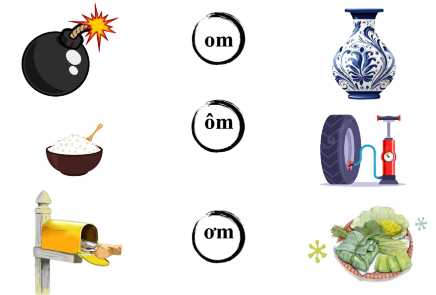 Nối đúng: om ôm ơm (ảnh 1)