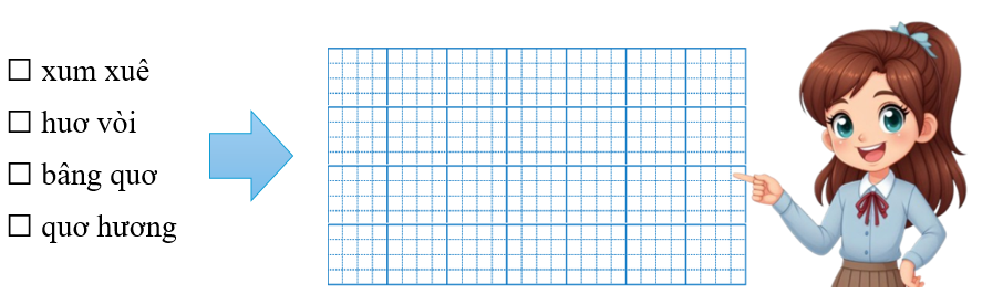 Đánh dấu ☑ vào từ viết sai chính tả và viết lại cho đúng (ảnh 1)