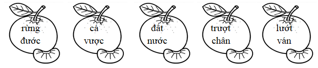 Tô màu xanh lá vào tiếng chứa vần “ươt”, màu xanh dương vào tiếng chứa vần “ươc”: (ảnh 1)