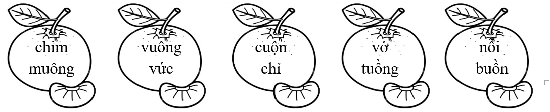 Tô màu xanh lá vào tiếng chứa vần “uông”, màu xanh dương vào tiếng chứa vần “uôn”: (ảnh 1)