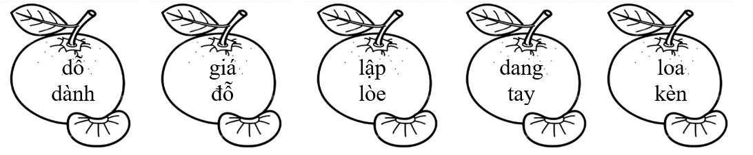 Tô màu xanh lá vào tiếng chứa “d”, màu xanh dương vào tiếng chứa vần “gi”: (ảnh 1)