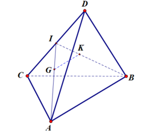 Cho tứ diện ABCD, gọi G,K lần lượt là trọng tâm các tam giác BCD và ACD. Mệnh đề nào sau đây đúng (ảnh 1)
