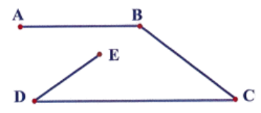 Đo độ dài các đoạn thẳng và cho biết: Đường gấp khúc có độ dài 1 dm là: …… …… (ảnh 1)